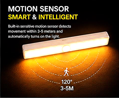 USB Rechargeable LED Motion Sensor Light | Wireless Magnetic Cabinet Light